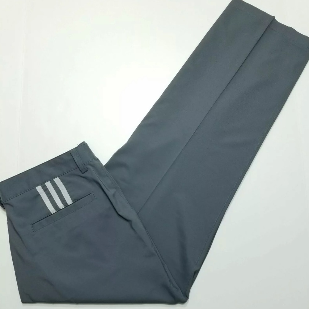 Adidas ClimaLite 3 stripe Gray pants 34x30
